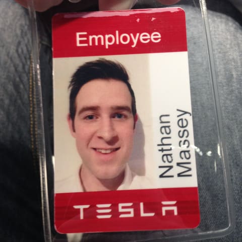 My Tesla employee badge