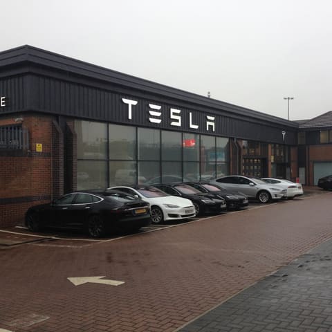 The Tesla showroom in Leeds
